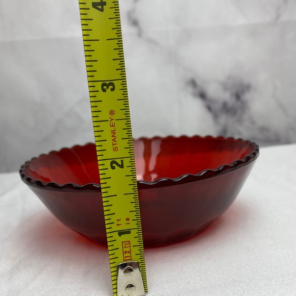Anchor Hocking Glass Serving Bowl and Flat Tumbler Windsor Royal Red - Picture 6 of 13